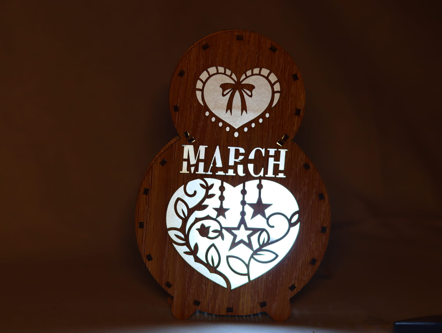 Laser Cut 8 March Lamp Women’s Day Decor Free Vector