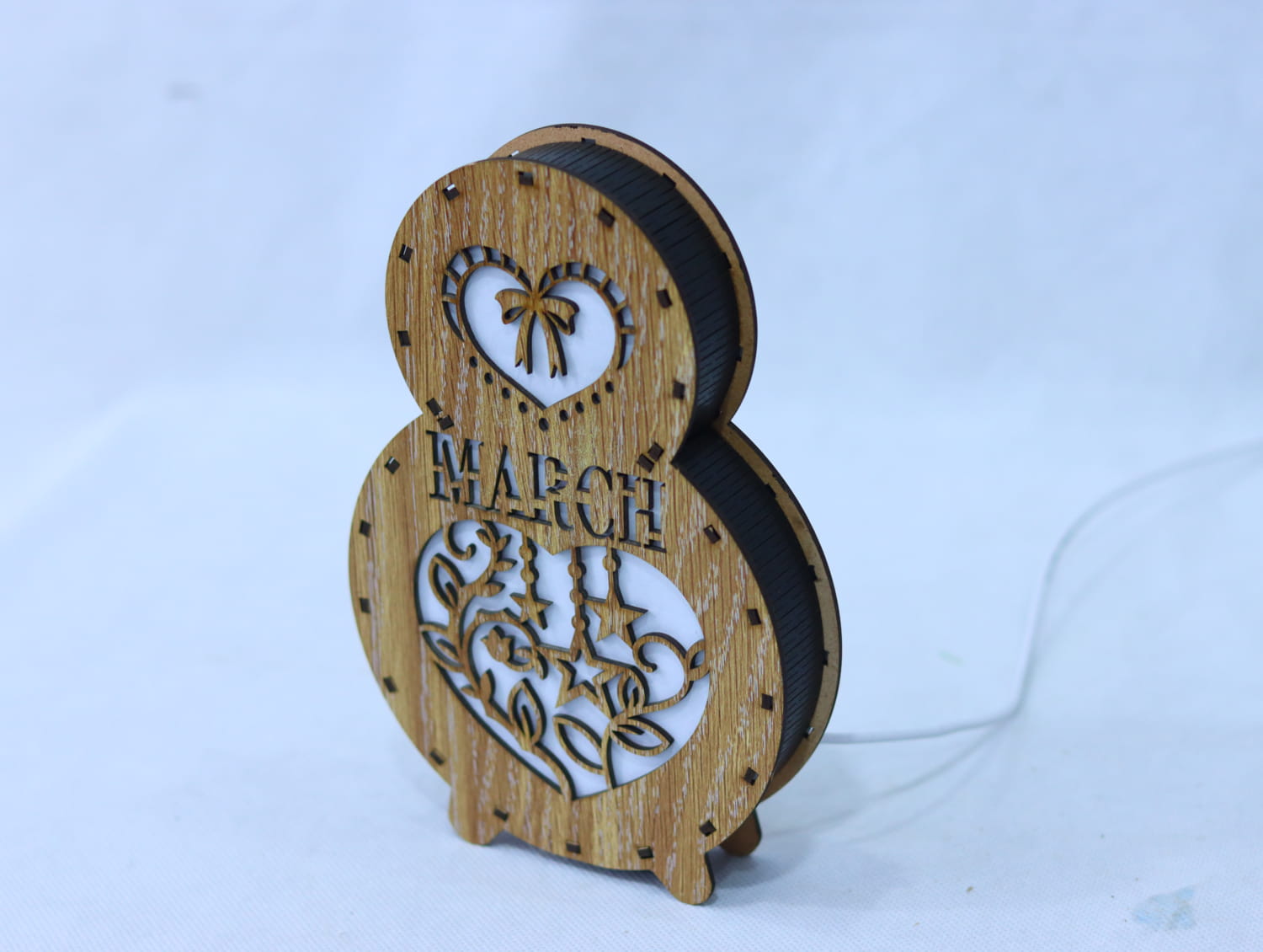 Laser Cut 8 March Lamp Women’s Day Decor Free Vector