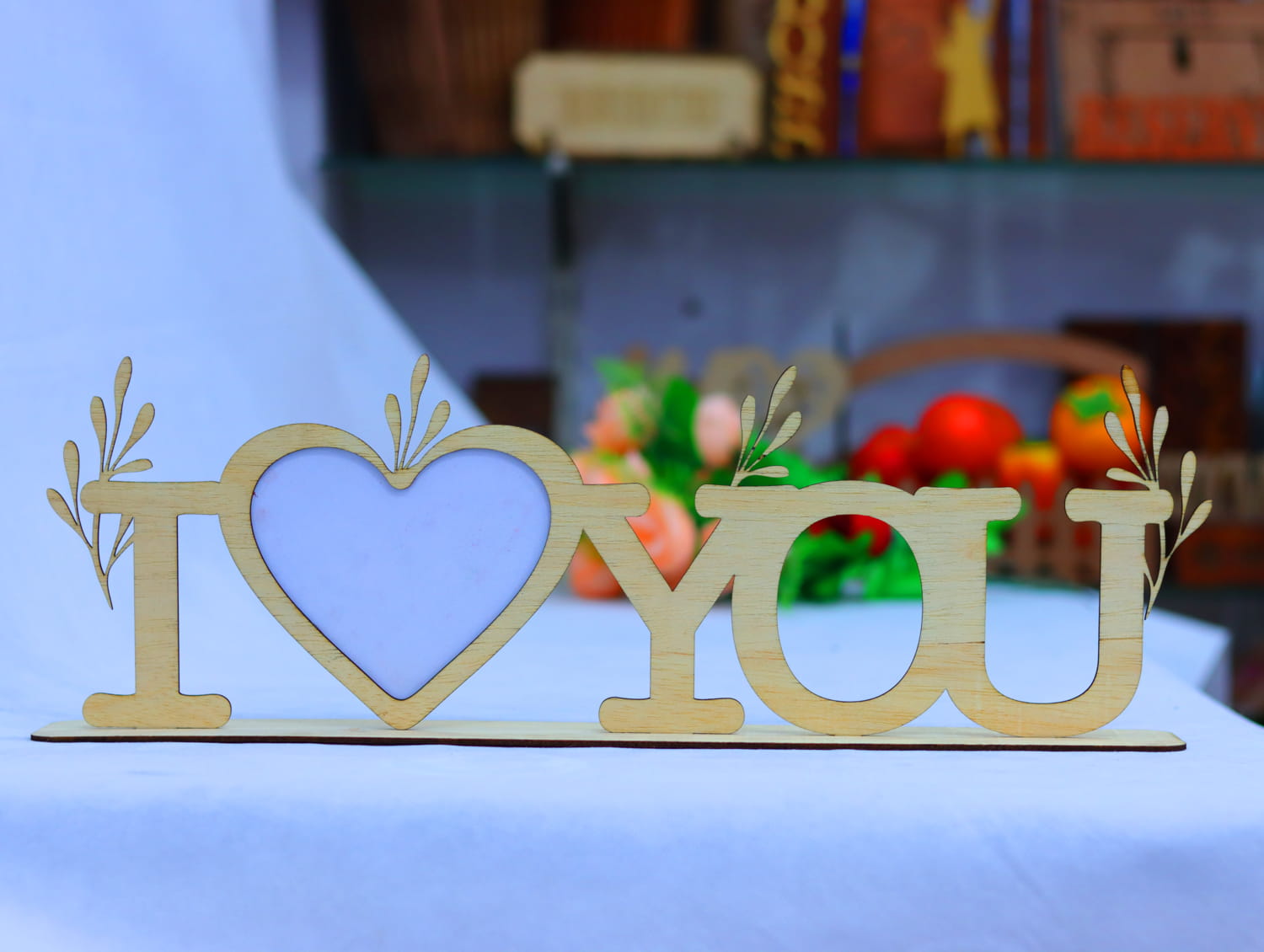 Laser Cut Heart Photo Frame 3mm Free Vector