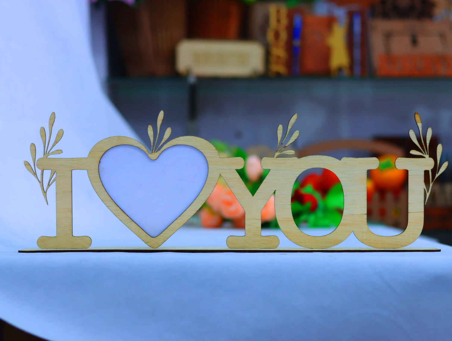 Laser Cut Heart Photo Frame 3mm Free Vector