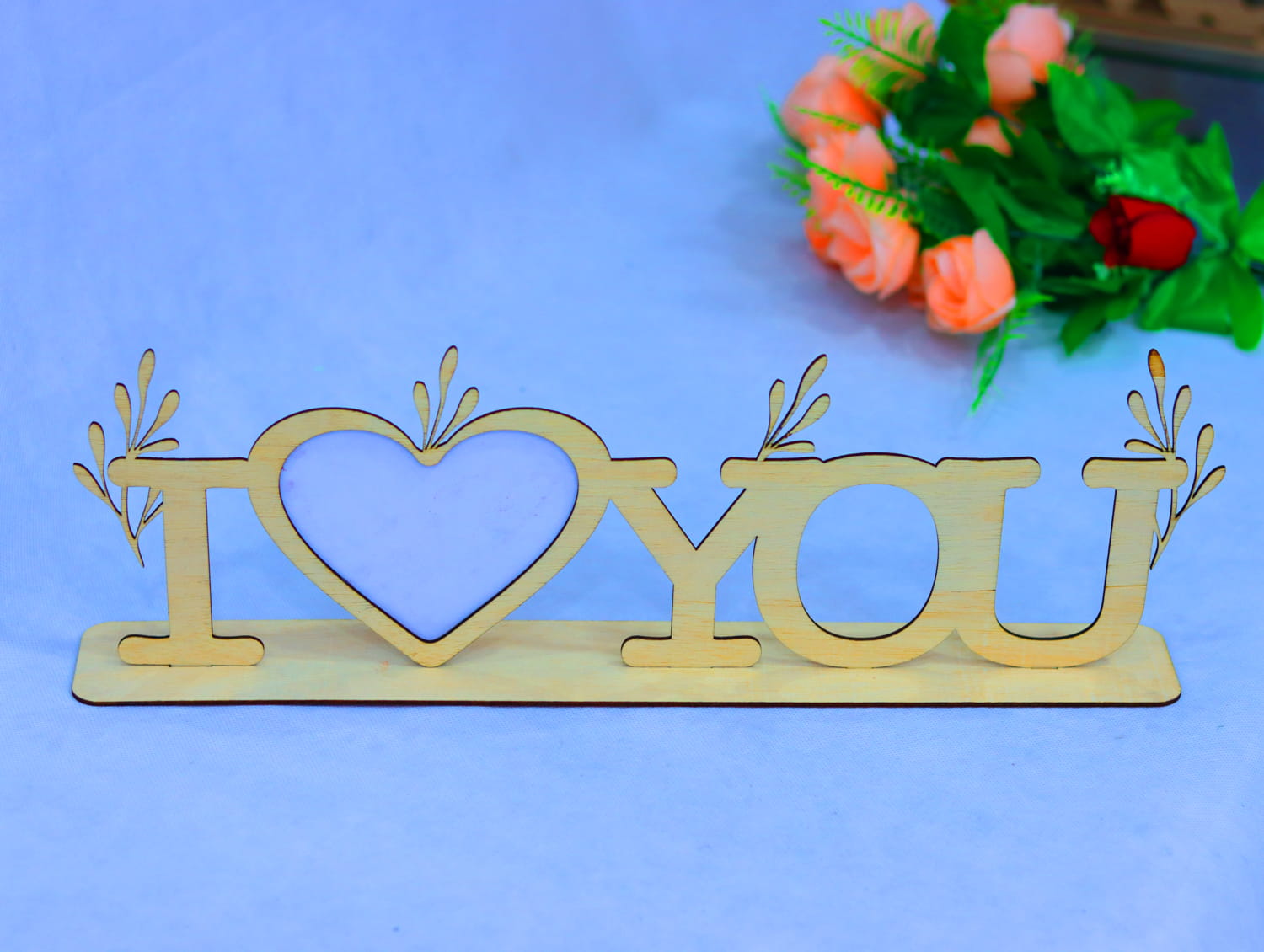 Laser Cut Heart Photo Frame 3mm Free Vector