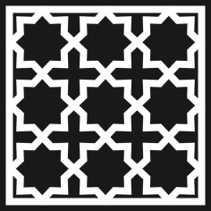 Islamic Geometric Pattern Frame With Intricate Tile Design For CNC Laser Free Vector