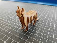 Plantilla de gato 3D cortada con láser