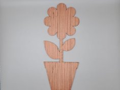 Laser Cut Flower In Pot Unfinished Cutout Wood Shape Free Vector