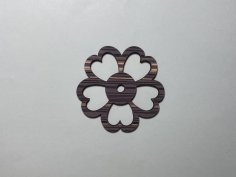 Laser Cut Wooden Flower Cutout For Crafts Free Vector