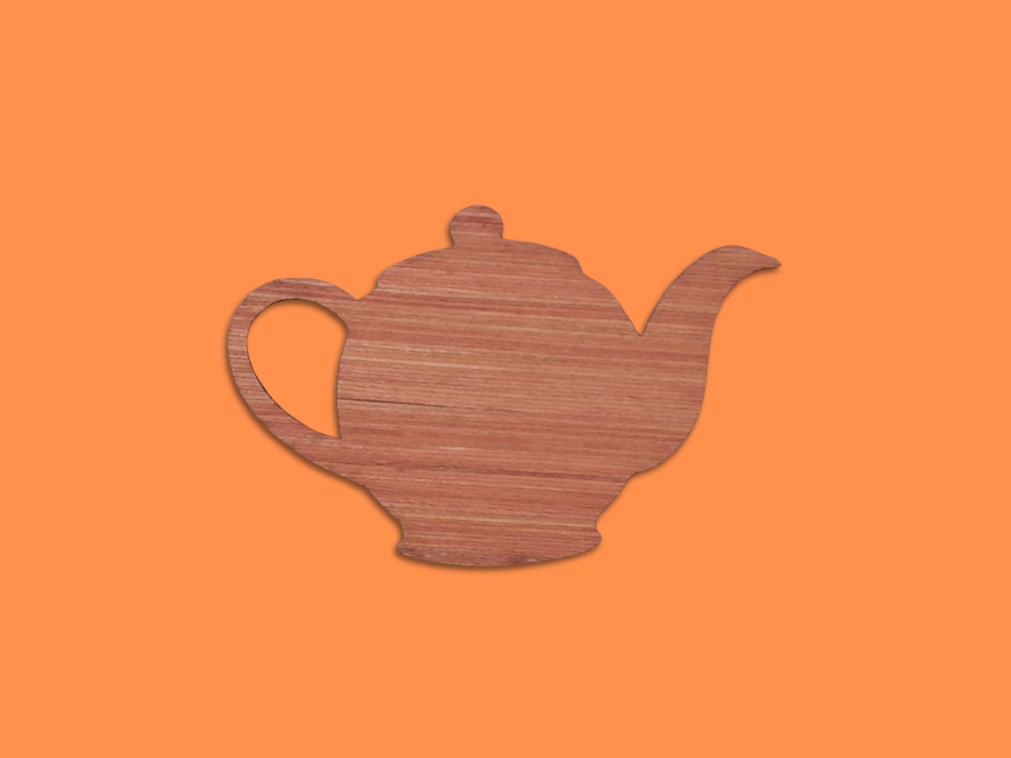 Laser Cut Wooden Tea Kettle Cutout Free Vector