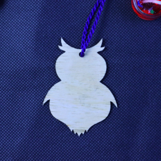 Laser Cut Unfinished Wood Owl Shaped Craft Tree Ornament Free Vector