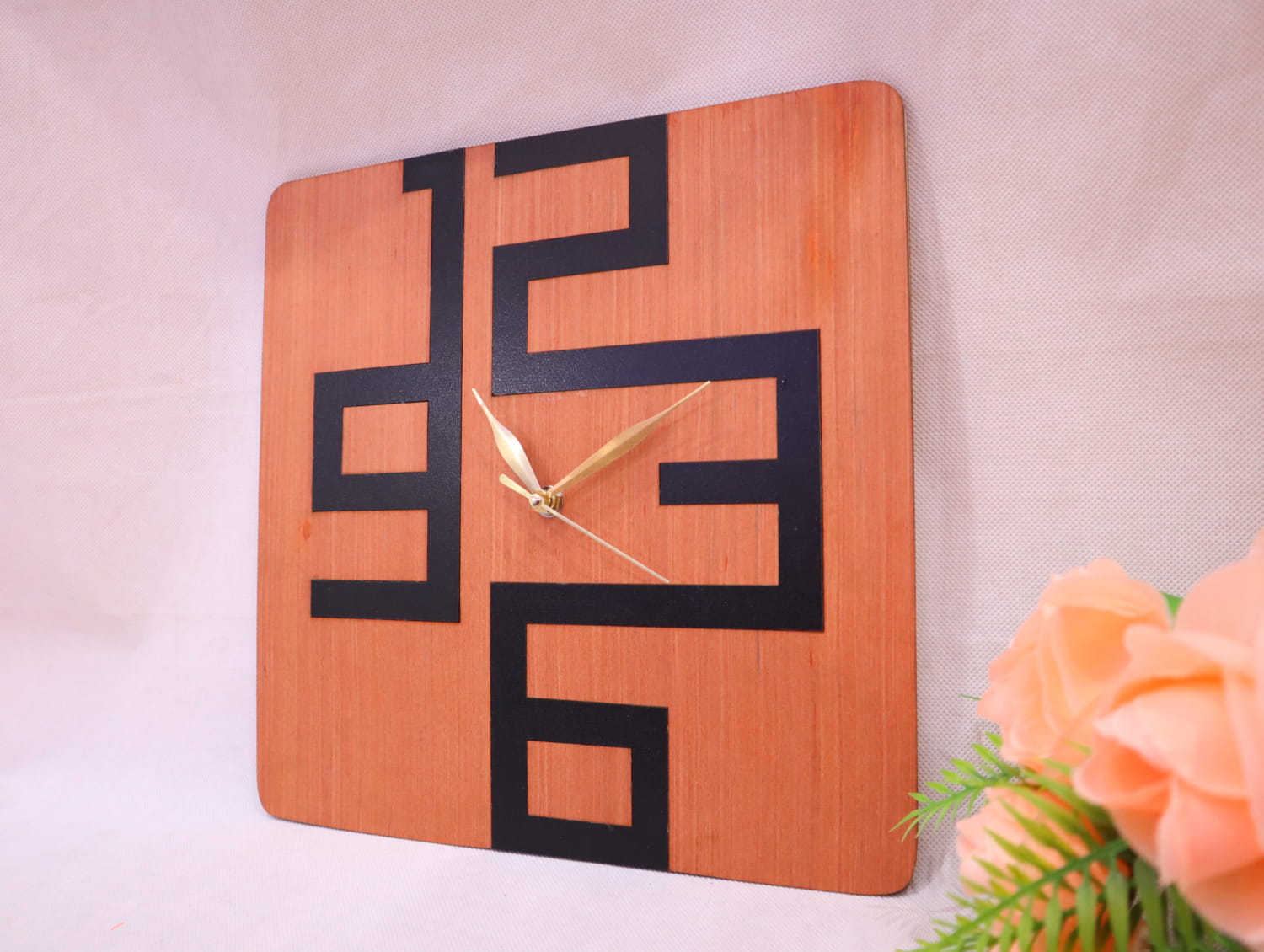 Laser Cut Wooden Wall Hanging Wall Clock Free Vector