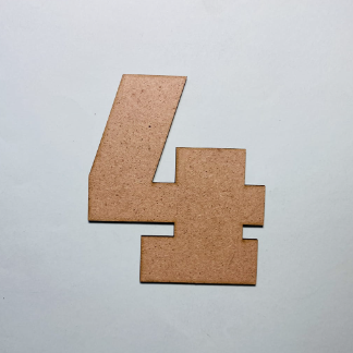 Laser Cut Wood Number 4 Cutout Number Four Shape Free Vector