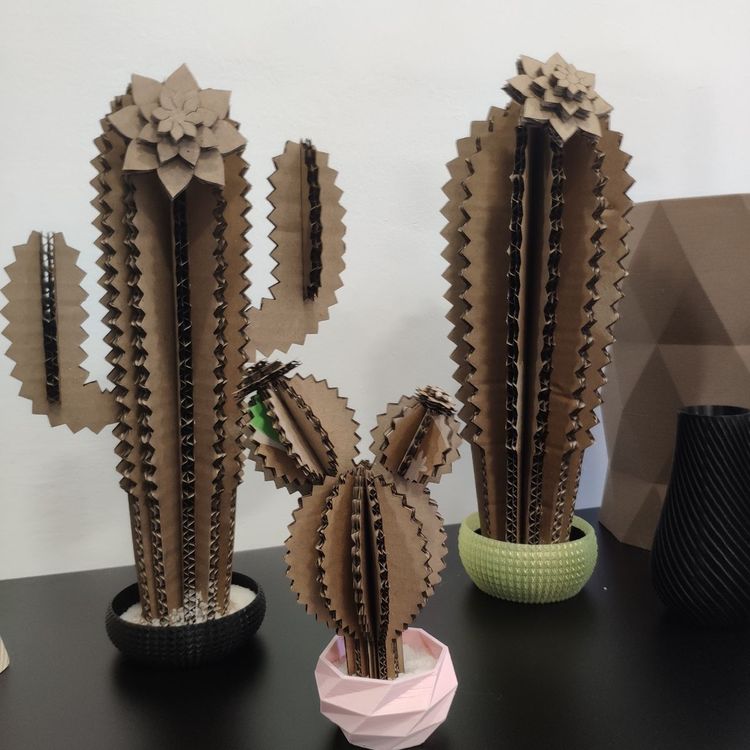 Laser Cut Wooden Cactus Decor Free Vector