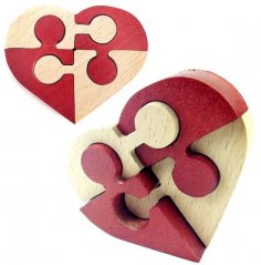 Laser Cut Wooden Heart Puzzle Free Vector