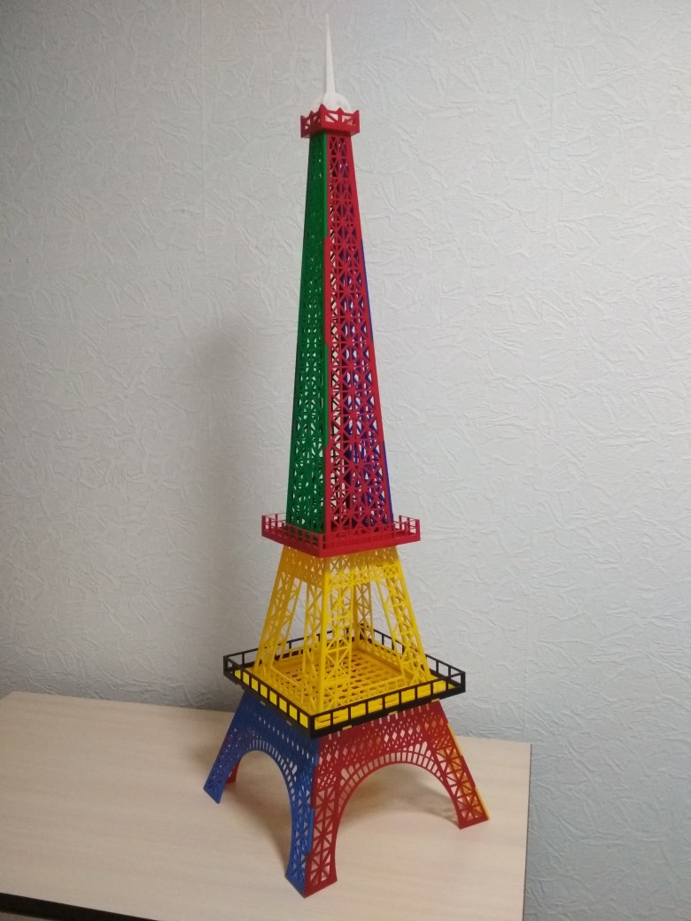Modelo de corte a laser de decoração acrílica Torre Eiffel 3mm