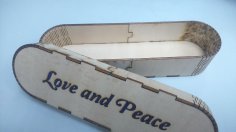Laser Cut Wooden Pencil Box 3mm Template DXF File