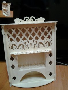 Laser Cut Dollhouse Fireplace Toy Free Vector