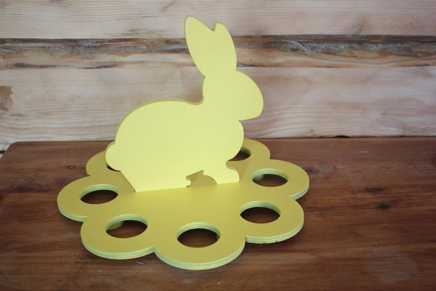 Подставка для пасхальных яиц с лазерной резкой Пасхальный кролик