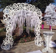 Arche de mariage décorative bricolage et table découpée au laser