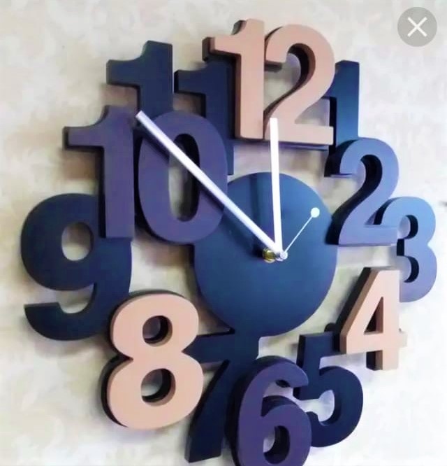 Laser Cut Contemporary Wall Clock With Bold Numbers Free Vector