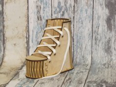 Soporte para zapatos con forma de madera cortada con láser, organizador de escritorio, portalápices