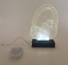 Laserowo wycinane słuchawki Lampka nocna Lampa z iluzją optyczną Xmas Prezent urodzinowy