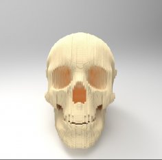 Crânio de madeira 3D cortado a laser