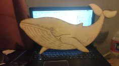 Laser Cut Engrave Whale Kids Wall Decor Free Vector