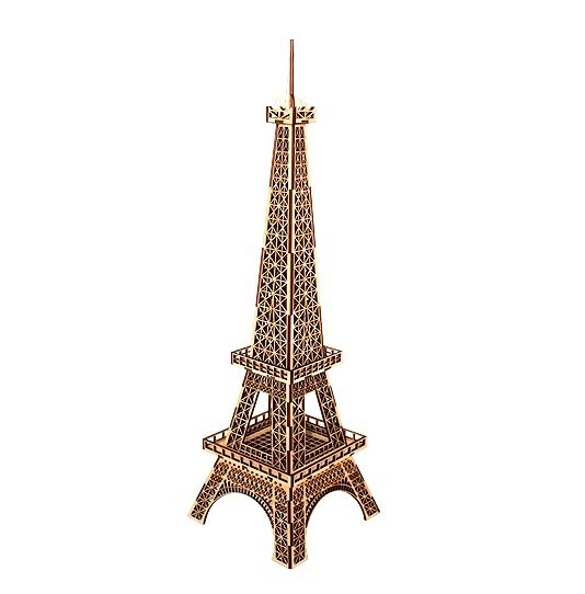 Kit modelo 3D da Torre Eiffel de madeira cortada a laser