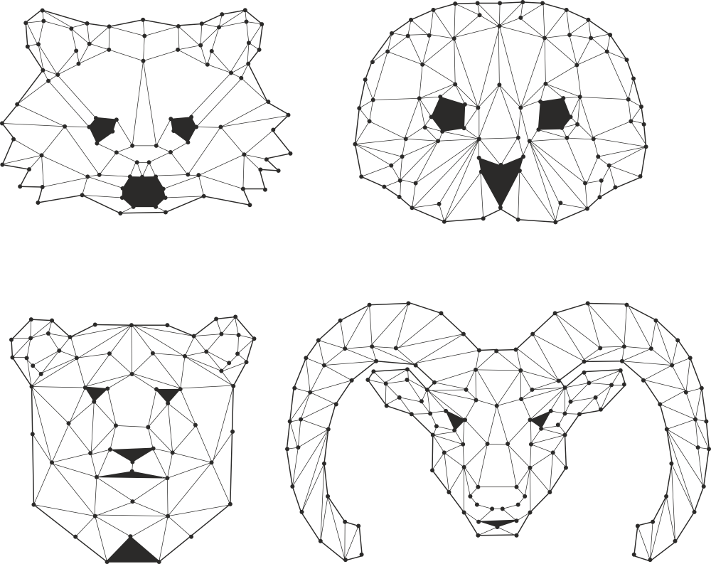 وکتورهای چند ضلعی حیوانات