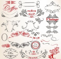Conjunto de vectores de ornamento vintage