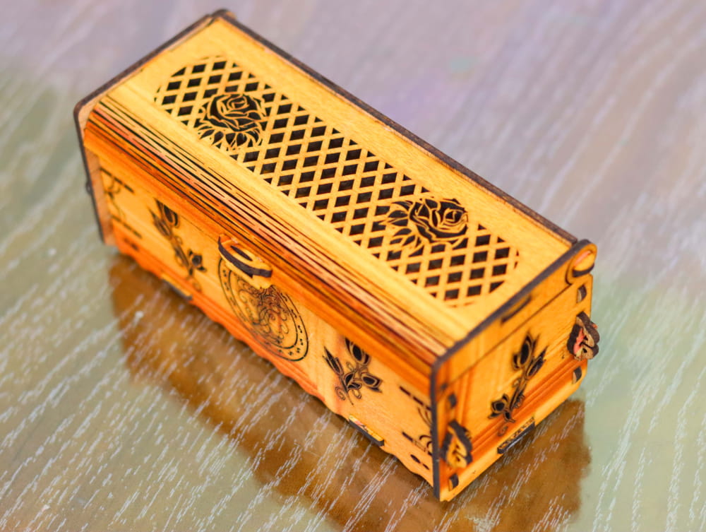 Laser Cut Decorative Wood Gift Box With Lid Free Vector