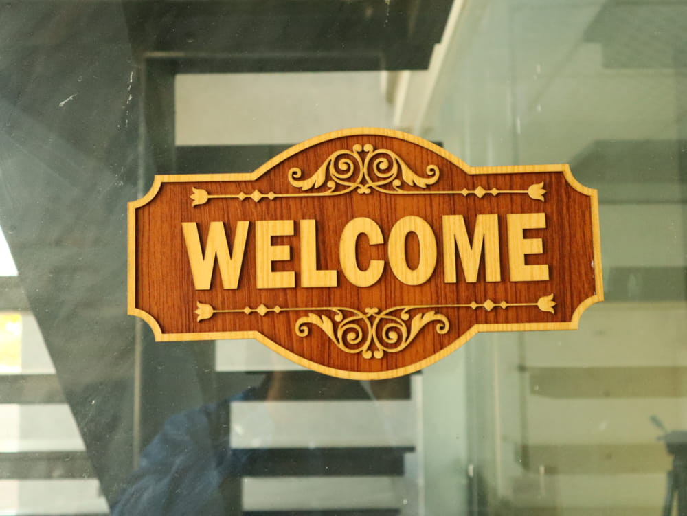 Laser Cut Wooden Welcome Sign Decorative Welcome Board Free Vector