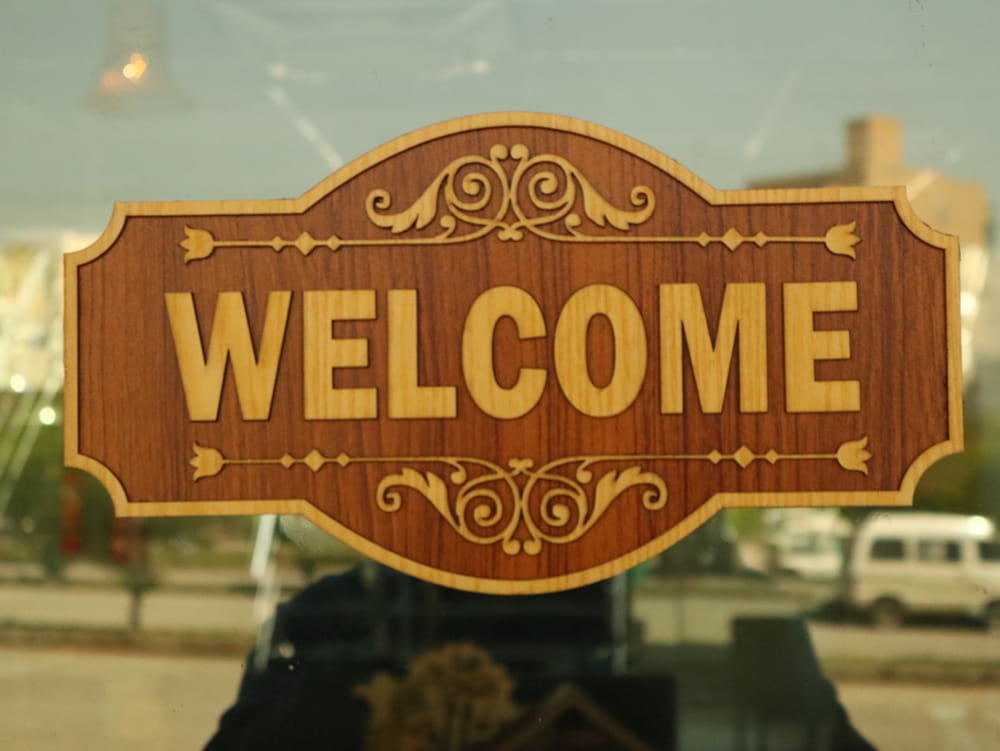 Laser Cut Wooden Welcome Sign Decorative Welcome Board Free Vector