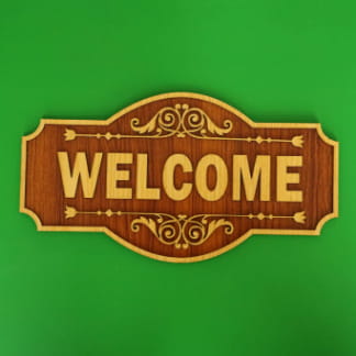 Laser Cut Wooden Welcome Sign Decorative Welcome Board Free Vector