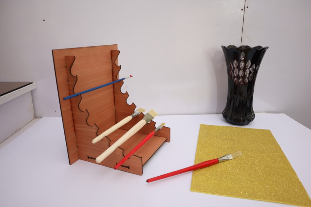 Laser Cut Paint Brush Holder Organizer 3mm DXF File