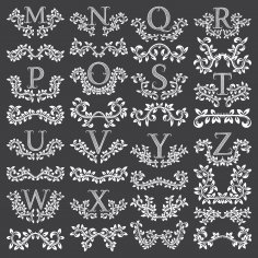 Floral Letters Vector Art Free Vector