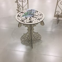 Laser Cut Wooden Decorative Table DXF File
