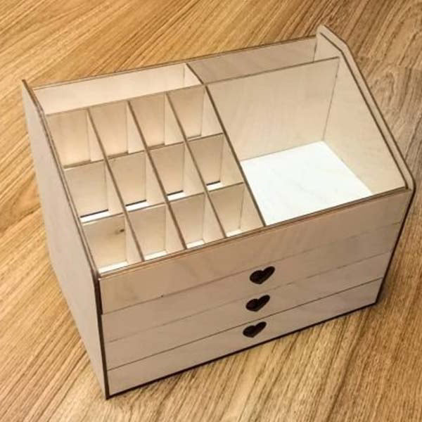 Laser Cut Desktop Storage Box With Drawers DXF File