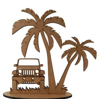 Laser Cut Beach Palm Trees Jeep Souvenir SVG File