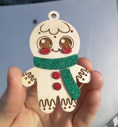 Laser Cut Gingerbread Man Decoration DXF File