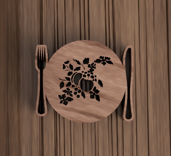 激光切割木制装饰餐垫