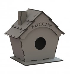 Laser Cut Bird Nest Box Free Vector