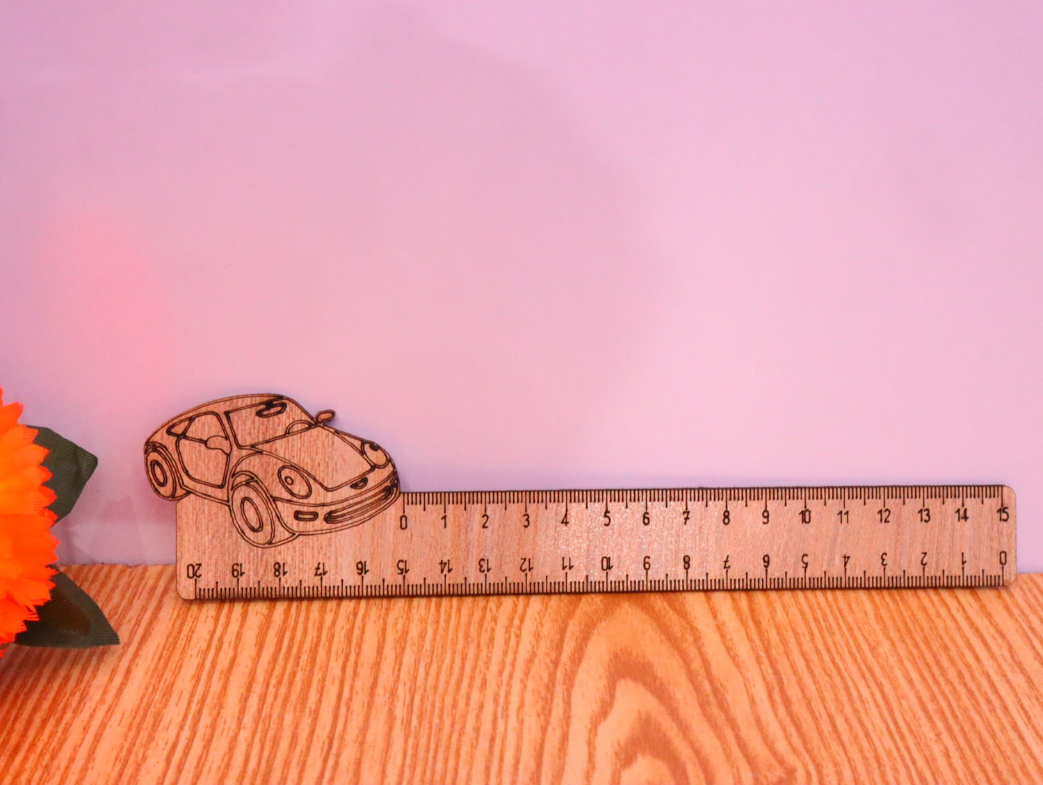 Laser Cut Car Kids Wooden Ruler CDR File