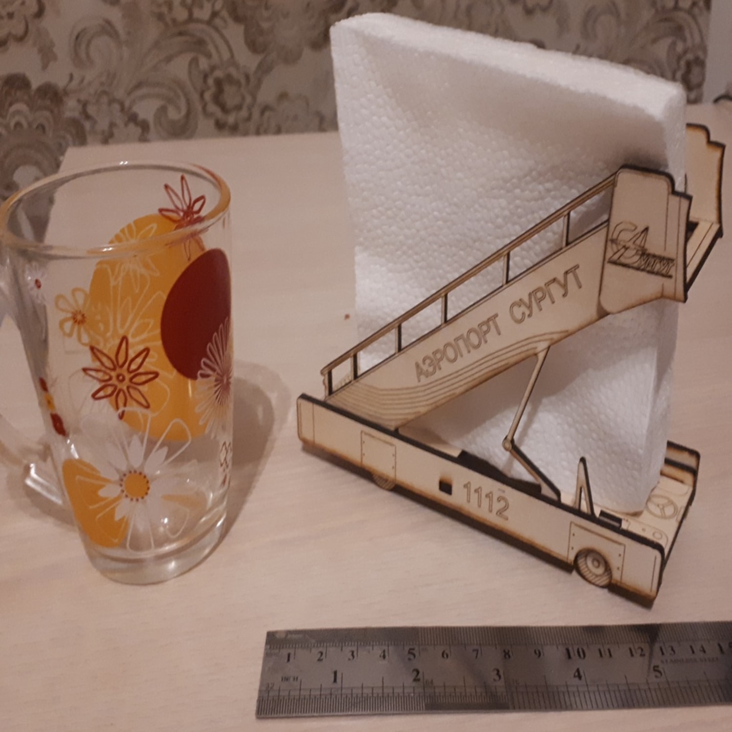 Laser Cut Boarding Stairs Napkin Holder 3mm DXF File