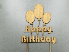 Laser Cut Balloon Cake Topper Birthday Cake Decor Free Vector