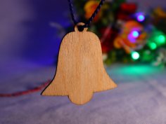 Laser Cut Wooden Christmas Bell Craft Blank Decoration Free Vector