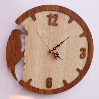 Laser Cut 3D Wooden Woodpecker Wall Clock Free Vector