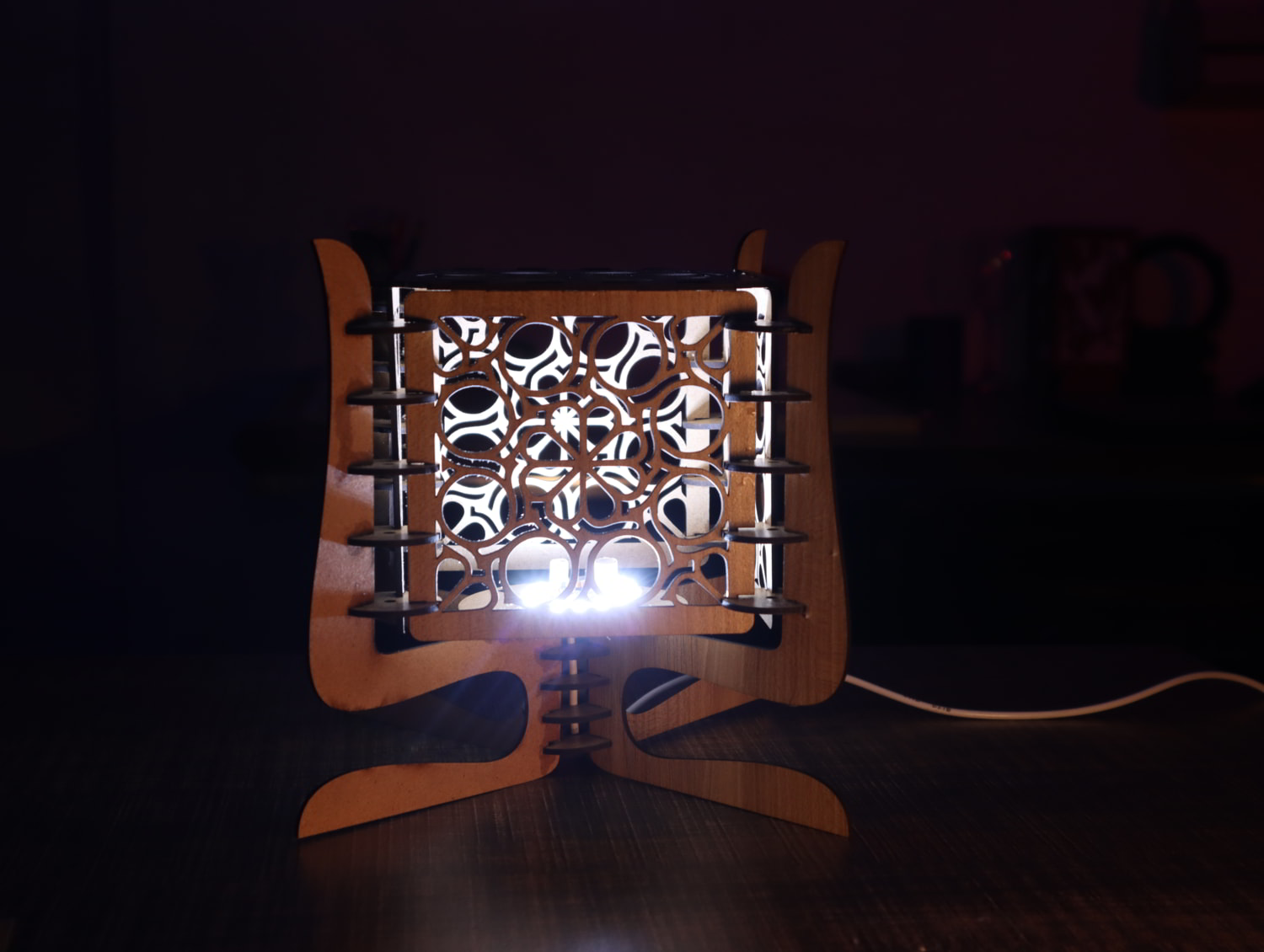 Laser Cut Wooden Night Lamp 3mm Free Vector