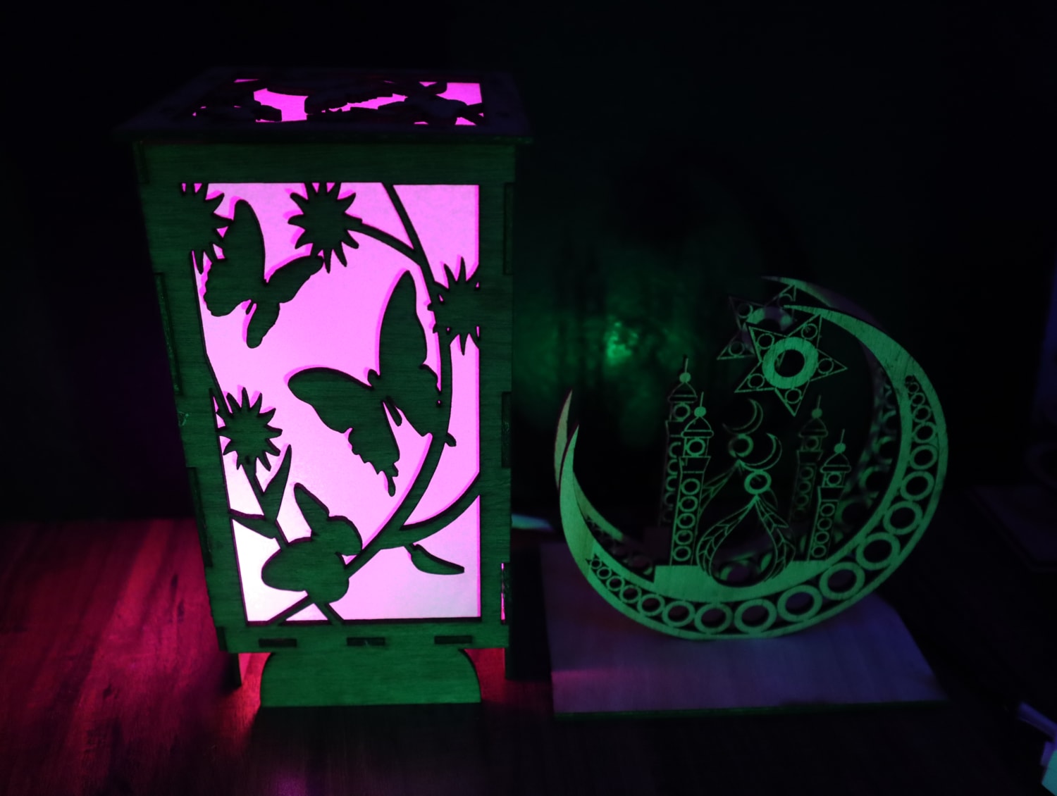 Laser Cut Wooden Shadow Box Night Lamp 3mm Free Vector