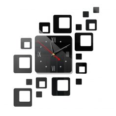 Reloj de pared con espejo cuadrado moderno cortado con láser