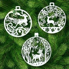 Decoración de ciervos de árbol de Navidad cortada con láser