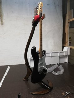 Laser Cut Guitar Stand Free Vector